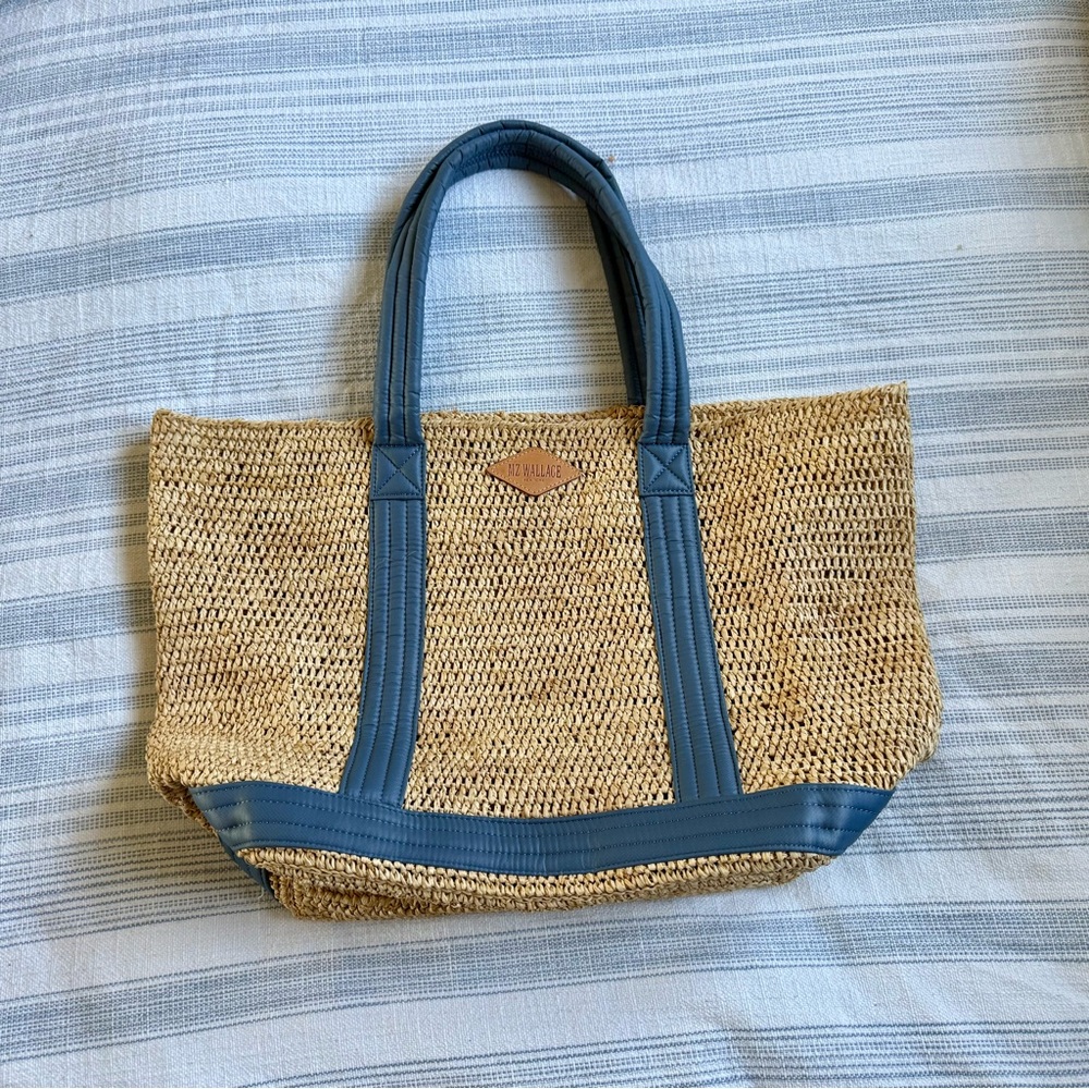 MZ Wallace Rattan Medium Metro Tote in blue